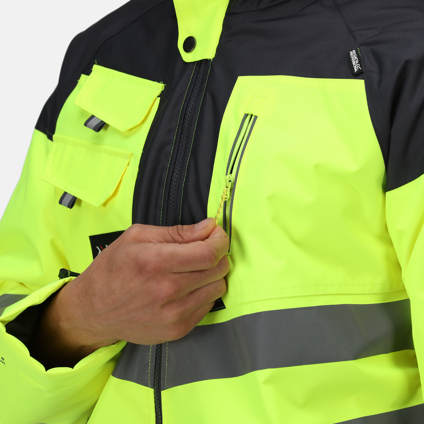 Regatta TRA340 Medium M Hi-Vis Waterproof Hooded Work Jacket pro Gold