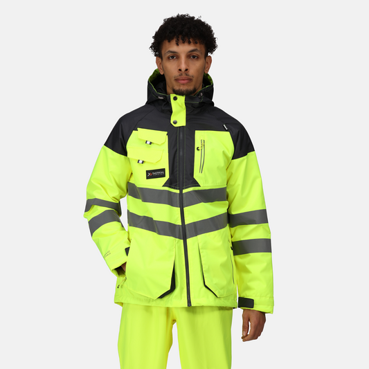 Regatta TRA340 Extra Large  XL  Hi-Vis Waterproof Hooded Work Jacket pro  Gold